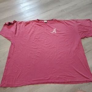 Alabama Crimson Tide Single Stitch T shirt VTG Red 6XL Made USA Worn Flaws